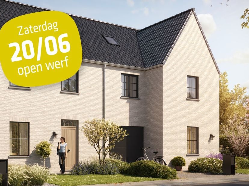 Lot 42 is een halfopen bebouwing in de klassieke stijl. GELIJKVLOERS : inkom, wc, ruime living met open keuken, garage en berging. EERSTE VERDIEPING: