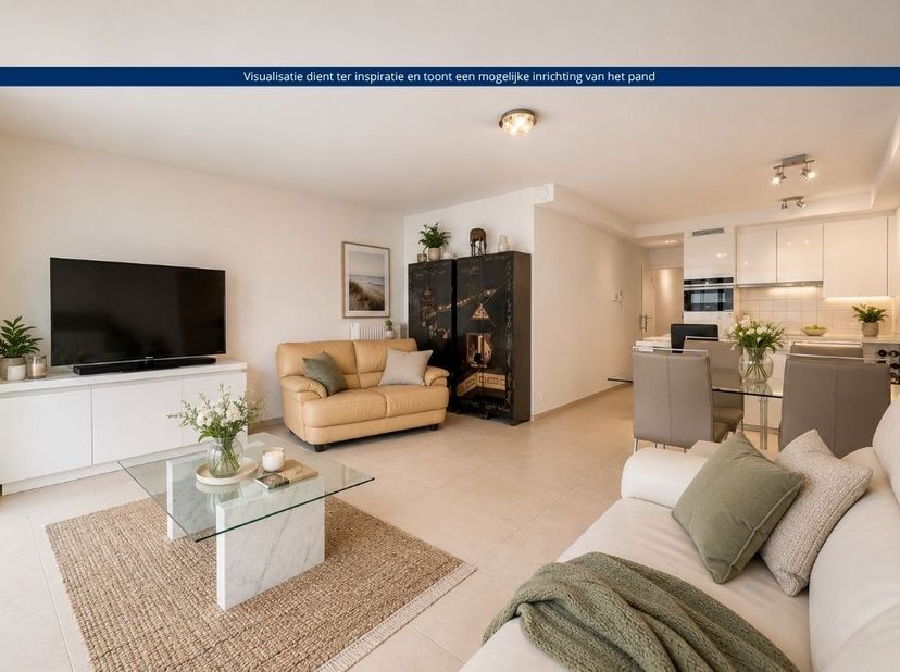 Op de zesde verdieping van de recente residentie Gaultier II (2017) bevindt zich dit uitstekend onderhouden appartement met twee slaapkamers. Het appa