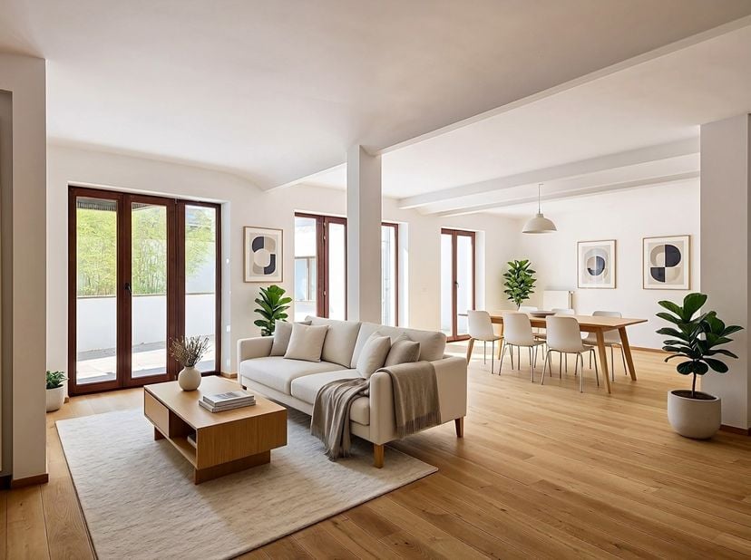 Quartier Cimetière d’Ixelles. Dans une petite copropriété de trois unités seulement, superbe appartement de standing niché en intérieur d’îlot, à l’ab