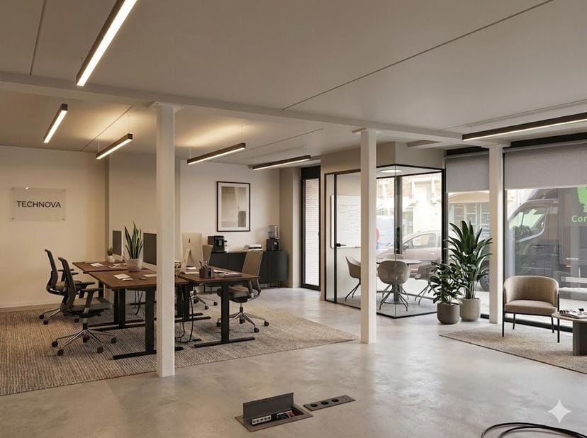 Voor meer informatie contacteer Eva via 0475 69 38 22 of eva@vicusvastgoed.be<br />
Deze functionele kantoorruimte van 102 m² bevindt zich op het geli