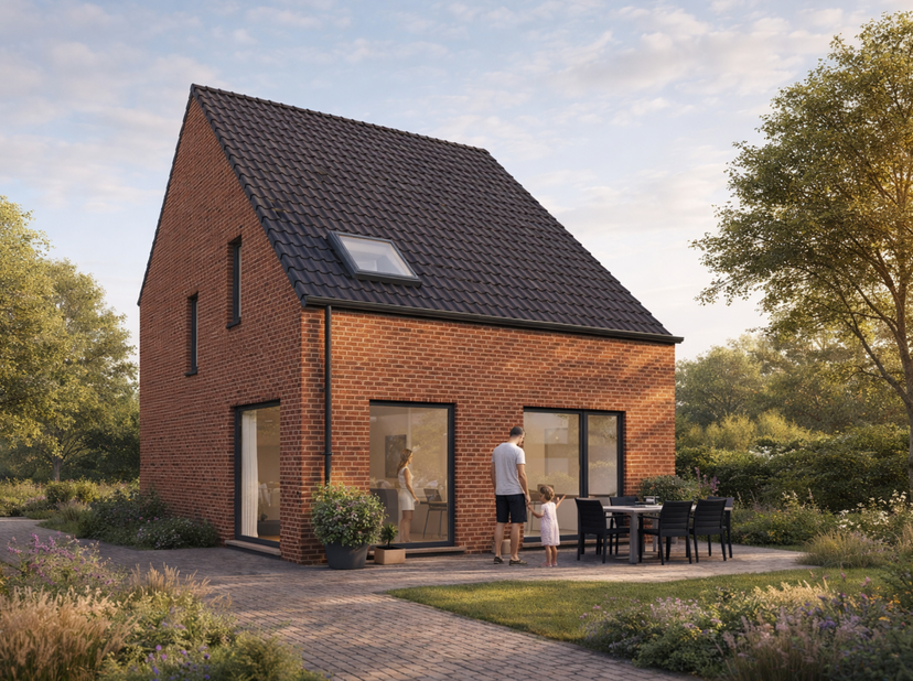 In het nieuwbouwproject Hof van Maurice Thibert in het groen gelegen Kortenberg vind je deze open bebouwing met een lichtrijke indeling en een zuidwes