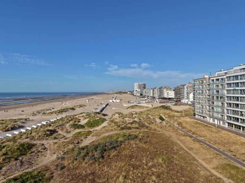 Gelegen aan het einde van de Zeedijk van Oostduinkerke vinden we dit moderne gelijkvloers appartement. Het appartement geniet van een kwalitatieve afw