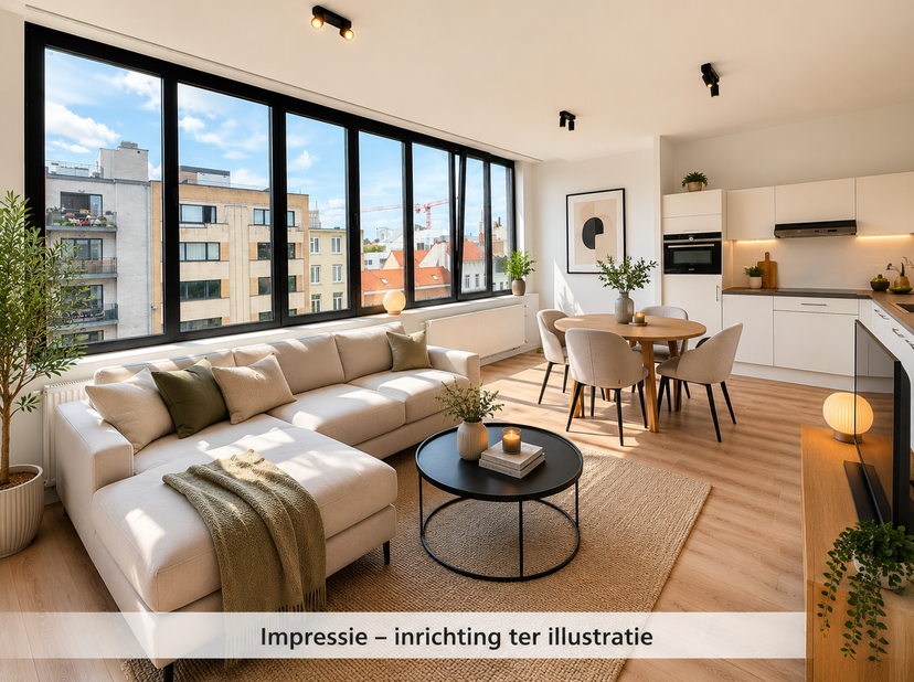 Midden in het bruisende hart van Antwerpen, aan de gezellige Oudevaartplaats, bevindt zich dit modern 1-slaapkamerappartement op de vierde verdieping