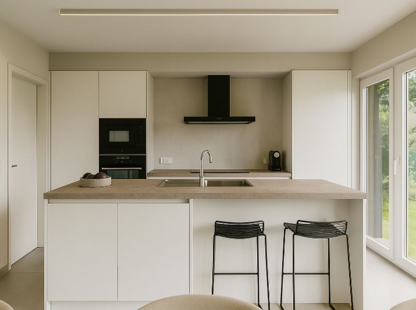 De foto is een voorbeeld van een afgewerkte woning.<br />
U bepaalt zelf de stijl &amp;amp; indeling van uw woning.<br />
<br />
Geniet van een rustige li