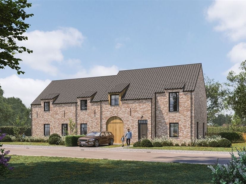 Ruime halfopen nieuwbouwwoning (178m²) in het groene Lummen<br />
Op de Bosstraat ter hoogte van huisnummer 17 bieden wij dit nieuwbouwproject aan voo