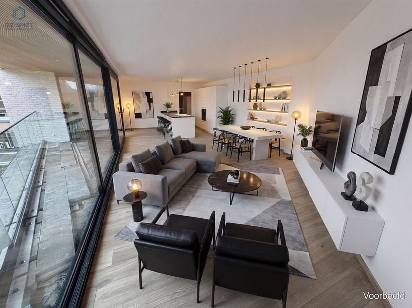 Stijlvol nieuwbouwappartement op de 1ste verdieping met 2 terrassen &amp; 2 slaapkamers centrum Zandbergen<br />
MOGELIJKHEID AANKOOP 6% BTW.<br />
In het