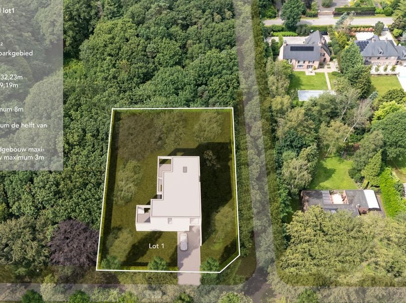 Schitterend villaperceel van ca. 2.239 m² voor de oprichting van een eengezinswoning, gelegen op de hoek van de Ganzendreef en Bosduivenlaan. Deze vil