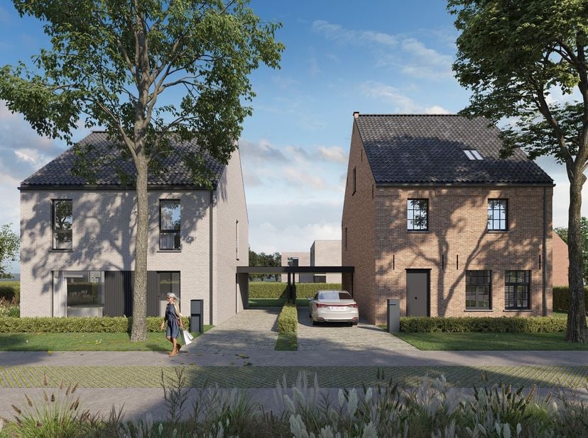 Open bebouwing in landelijke stijl op lot 4 in deze nieuwe residentieel gelegen verkaveling. De woning omvat ruime woonkamer met ingerichte eilandkeuk