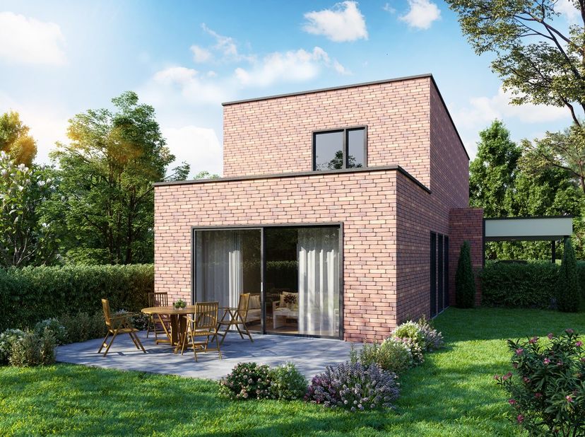 Gino Feys realiseert in het centrum van Oostkamp 2 open bebouwingen met moderne bouwstijl op ruime percelen van 500,00m² en 483 m². (lot 2 is verkocht