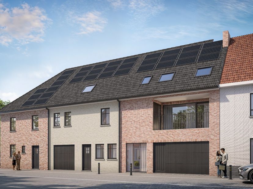 * LOT 1: halfopen bebouwing<br />
grond oppervlakte: 217m²<br />
Indeling:  inkom, vestaire, afzonderlijk toilet, berging, open ingerichte keuken, woo