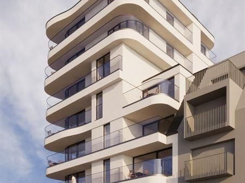 Résidence Dunes sera construite sur le coin du Vlaanderenstraat en Leopoldlaan.   Belle situation à 20m de la digue de mer.  Composition 306/0102 :  l