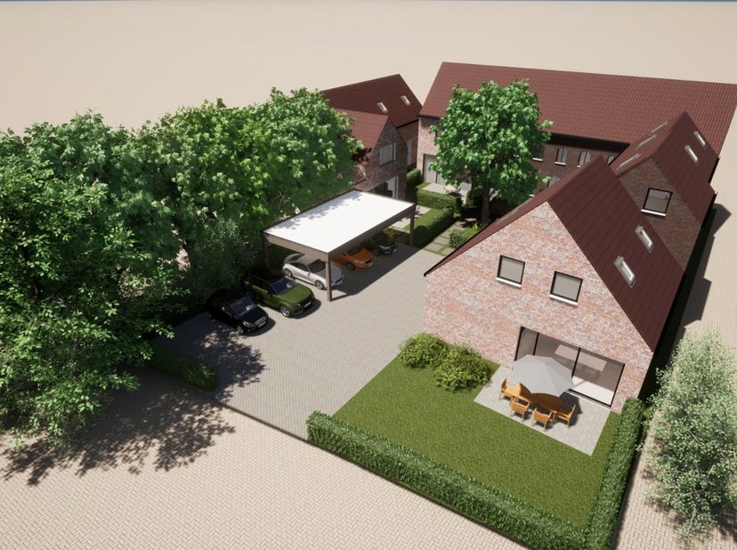 Un projet résidentiel est proposé sur la Provincieweg à Herzele, composé de 5 maisons neuves en état de gros œuvre, à vendre en un seul lot. Cette off