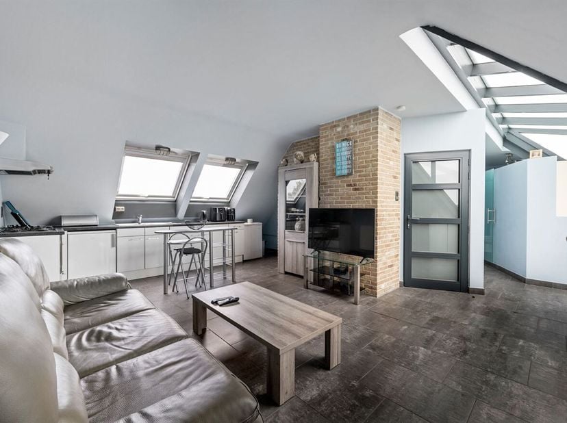 Vous êtes à la recherche d'un appartement confortable et lumineux sur les toits dans un quartier calme ? Cet appartement se trouve dans un petit immeu