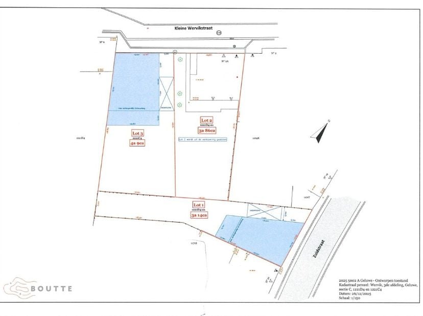 Geluwe - Beau terrain à bâtir à vendre d'une superficie de 314 m².Surface constructible : 150 m² (rez-de-chaussée)Surface habitable : 250 m² (en inclu