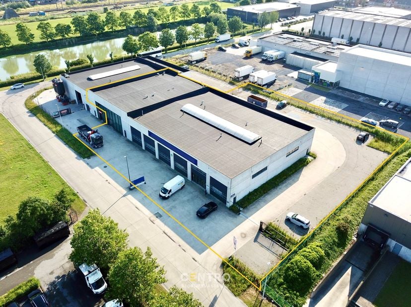 INDELING:<br />
Magazijnen: Eén open ruimte, toegankelijk via 12 sectionaalpoorten (voor en achter het gebouw), toegankelijk voor grote vrachtwagens e