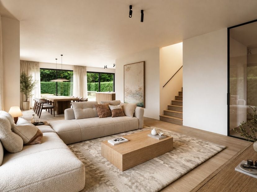 Gelegen in de gegeerde villawijk van Bolderberg, waar rust, privacy en groen harmonieus samenkomen, bevindt zich deze uitzonderlijke halfopen woning.<