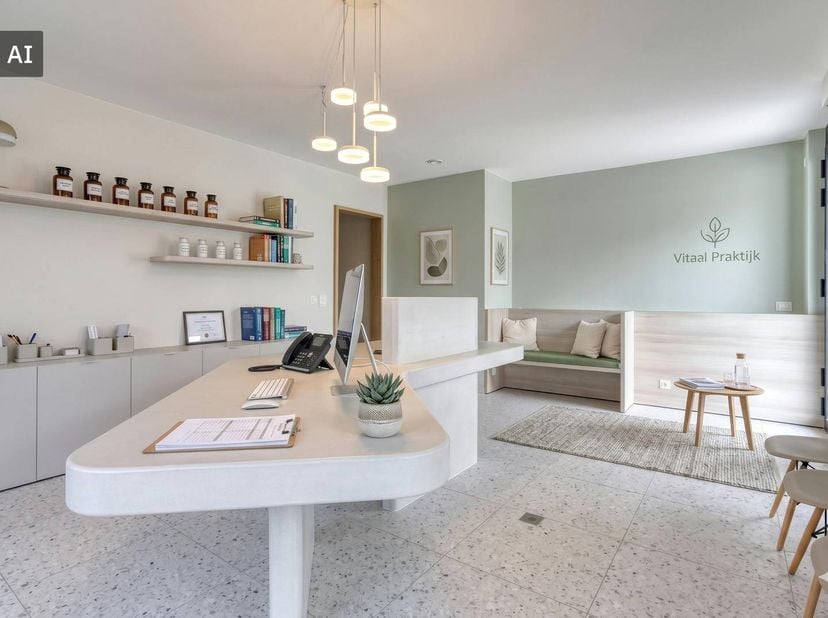 Ce bâtiment commercial récemment construit a une superficie totale d'environ 117 m². Le bâtiment est très économe en énergie (label A, E niveau 17). I
