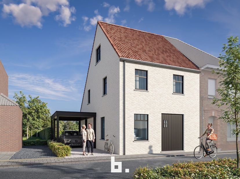 De halfopen bebouwing (512 m²) zal een moderne look hebben en voorzien zijn van alle hedendaags comfort en duurzame technieken. Inclusief warmtepomp,