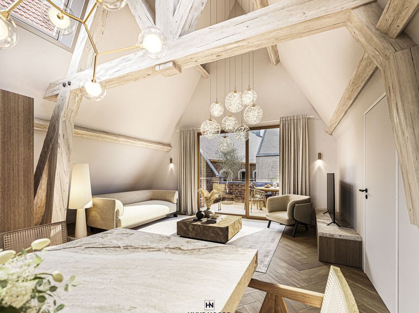 Venez profiter d'une vie agréable dans ce penthouse avec grande terrasse et parking souterrain.<br />
<br />
Situé en plein centre, dans une oasis de