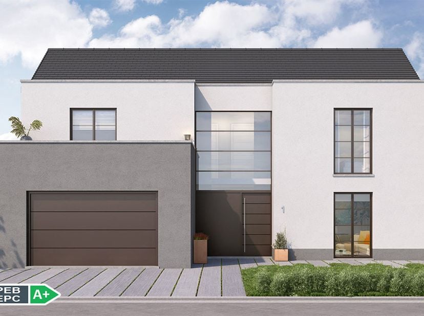 Découvrez ce projet de VILLA 4 FAÇADES PEB A+ - CONSTRUCTION 100% TRADITIONNELLE finition clé-sur-porte. Avec son architecture soignée et ses performa