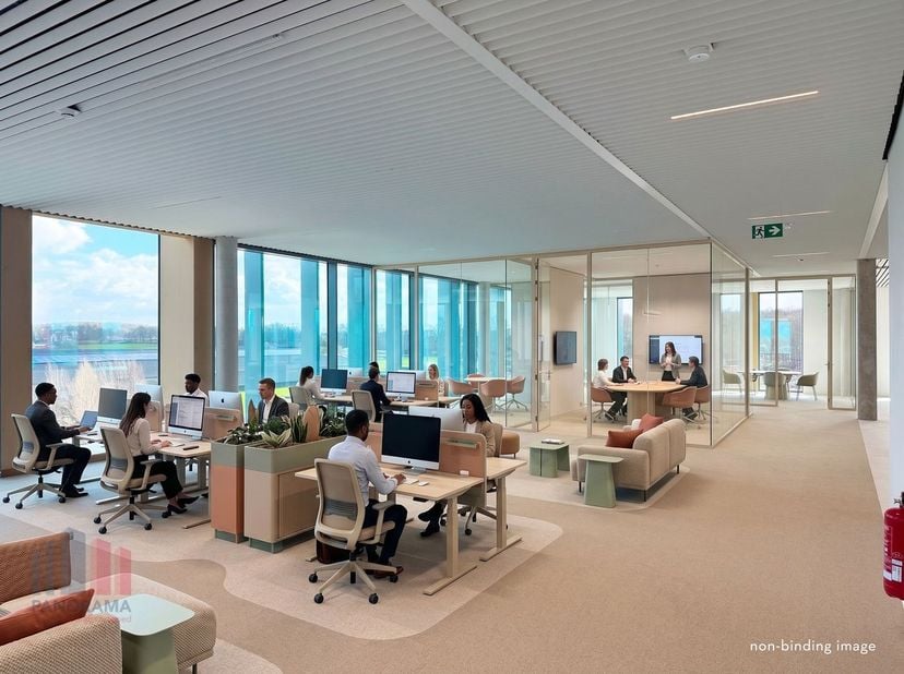 Magnifiquement situés, des bureaux nouvellement construits avec une surface de 1.383&amp;nbsp;m² à louer à seulement 250 m ( !!) de la sortie E40 Steenokk