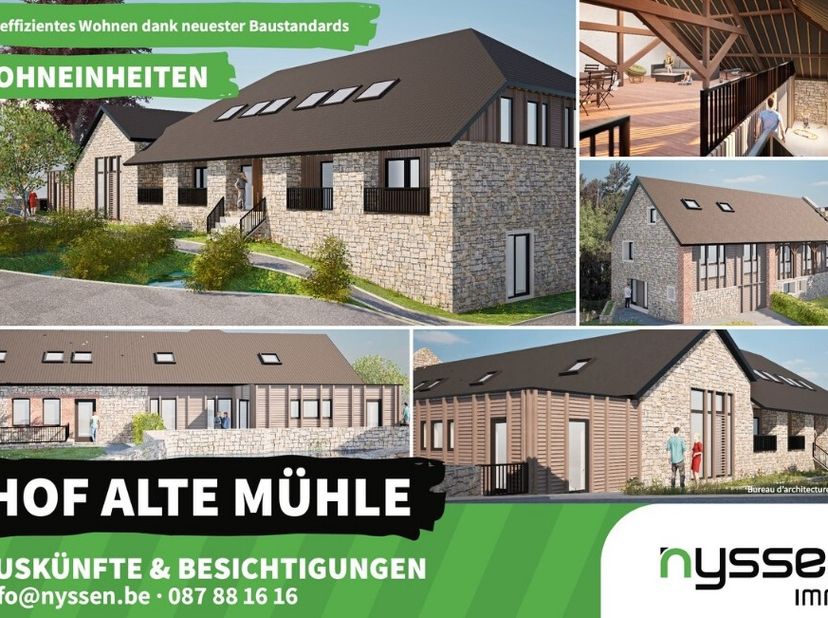 RAEREN Bergstrasse, A - F : Le projet Â ALTE MÜHLE Â consiste en la rénovation d'une propriété agricole, qui sera réalisée en trois phases. Dans un pr