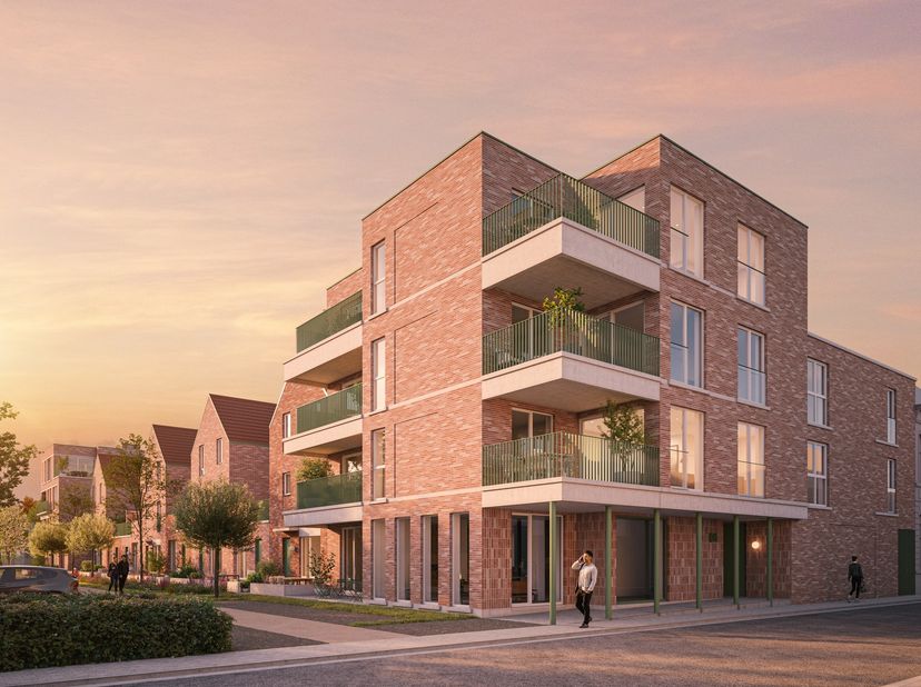 Lot 01 app 2.01: Ontdek dit energiezuinige nieuwbouwappartement van 86 m² met 2 slaapkamers in woonbuurt Kortrijk Vetex. Dankzij de doordachte indelin