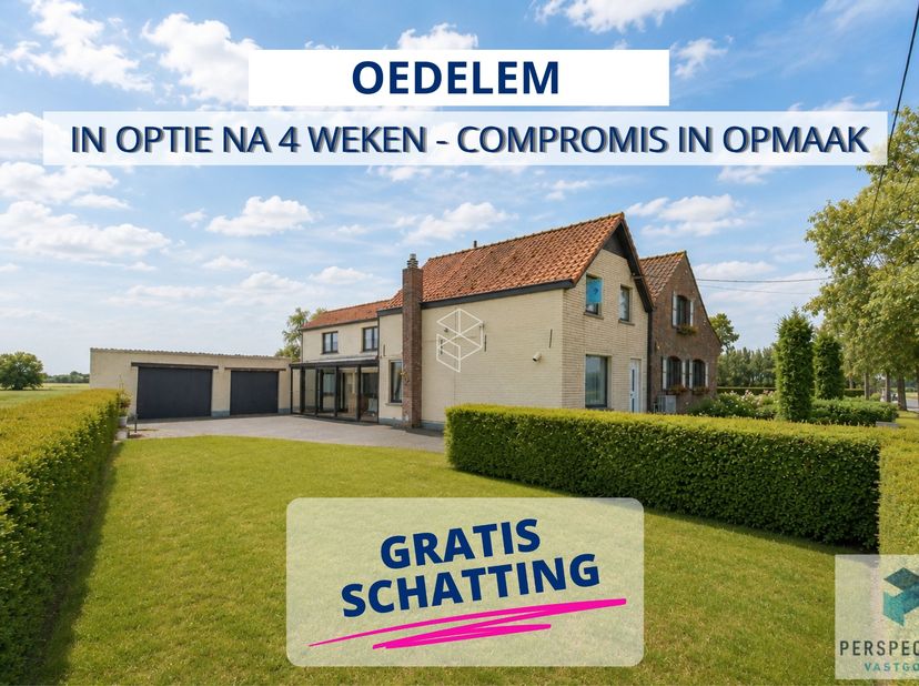 Te renoveren halfvrijstaande woning met dubbele garage en met landelijke zichten op een perceel van 714m². Goed gelegen tussen Oedelem en Beernem.&amp;nbs