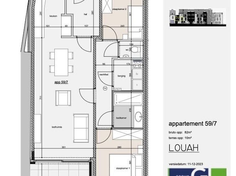 Project Louah is een modern nieuwbouwproject met 19 appartementen verdeeld over 3 verdiepingen. Er zijn appartementen met 1, 2 of 3 slaapkamers. Allem