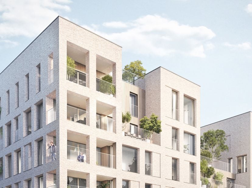 <br />
Ligging: <br />
"Liv- De Molens" is een residentieel woonproject, gelegen langs de Leie en midden in een groot park te Deinze. Ontworpen met oo
