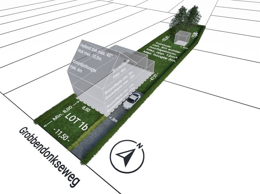 Deze grond is gunstig gelegen op slechts 5 minuten van de oprit E313, vlakbij scholen en winkels. Na het krijgen van een omgevingsvergunning, kan hier