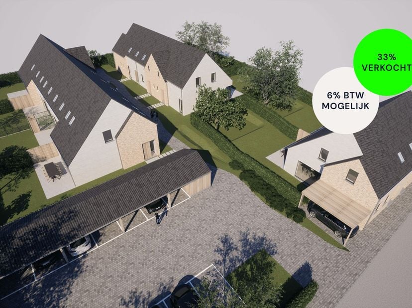 REEDS 33% VERKOCHT! Nieuwbouwproject Hof ter Moen, gelegen in Moen, omvat in totaal 9 moderne woningen waarvan reeds 3 verkocht zijn. Het project bied