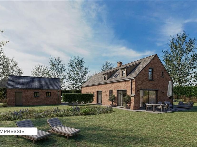 Idéalement située au calme et à la campagne, nous trouvons cette villa à construire avec dépendance, située sur un terrain d'environ 1,5 hectare. Ce v