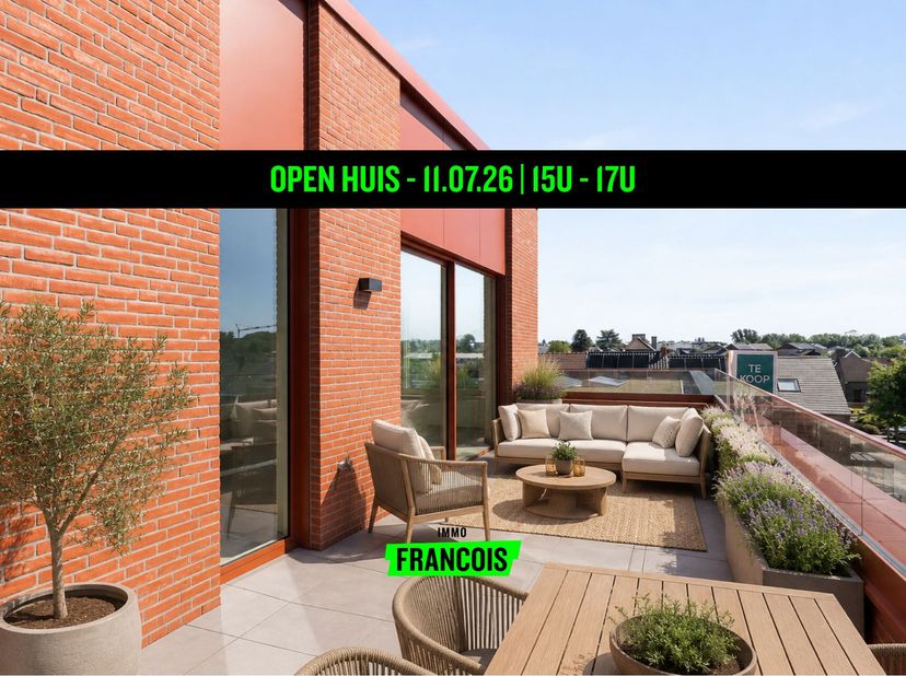 Dans le projet neuf et élégant Eilandpark à Sint-Lievens-Houtem, à distance de marche du centre, se trouve ce penthouse exclusif et fini avec des maté