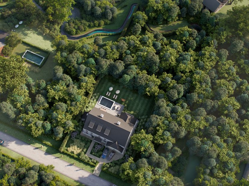 Uitzonderlijk goed gelegen bouwgrond van 2.404m² met ruime bebouwingsmogelijkheden.  Uitzonderlijk rustig gelegen aan het einde van een doodlopende st