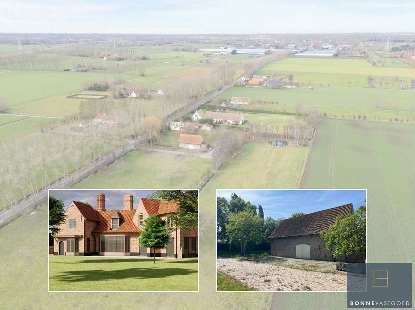 Dit unieke landgoed wordt u aangeboden met goedgekeurde plannen van de hand van de gerenommeerde architect Bernard De Clerck en is gelegen in de direc