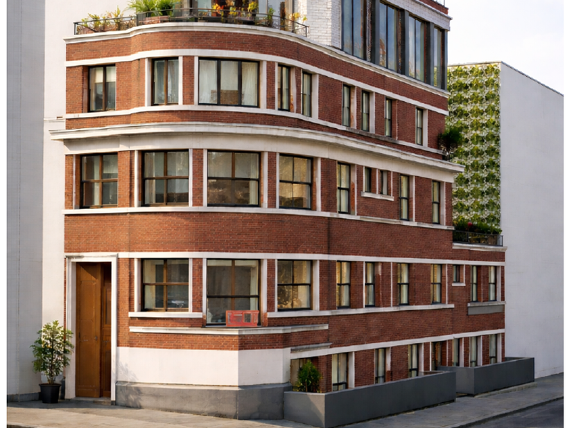 Situé à proximité de la Place Meiser, sur un coin de rue, très grand immeuble mixte construit sur un terrain de +/-  387 M2 et offrant une surface tot