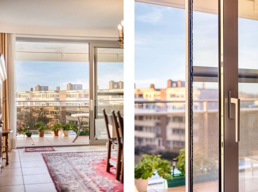 In de Van Eycklaan, nabij het cultuurcentrum Achterolmen, bevindt zich dit grote appartement van 143 m² met ruim terras en automatische zonnewering. D