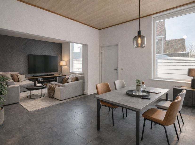 Deze instapklare halfopen woning bevindt zich in Gullegem. Deze woning voldoet aan de energiecriteria van vandaag. Ook aanwezigheid conformiteitsattes