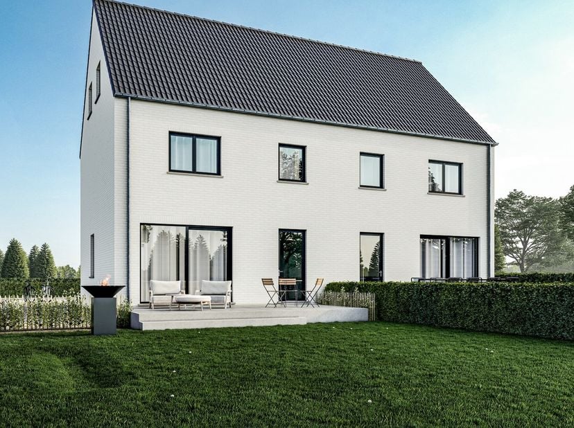 De voorgestelde woning 173m2 beschikt op het gelijkvloers over een ruime en lichtrijke leefruimte met open keuken en een praktische berging. Op de ver