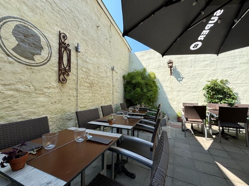Zeer gekende instapklare Bistro - Sfeerrestaurant met ruim zongericht TERRAS op een commerciele topligging in het pittoreske Sint-Annakwartier in het