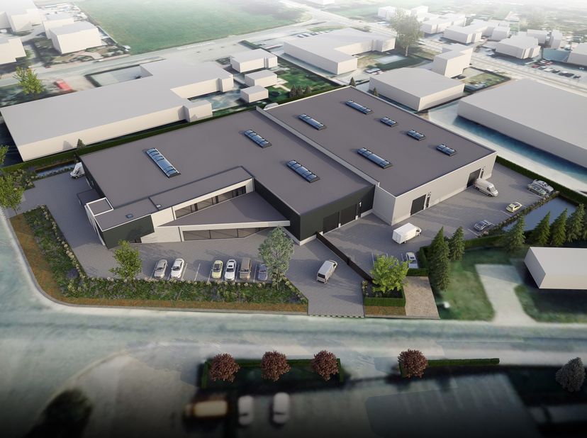 Op het Industrieterrein Jagersborg starten binnenkort de bouwwerken van dit representatieve KMO-project. Er zijn 9 KMO-units voorzien waarvan er 2 ove