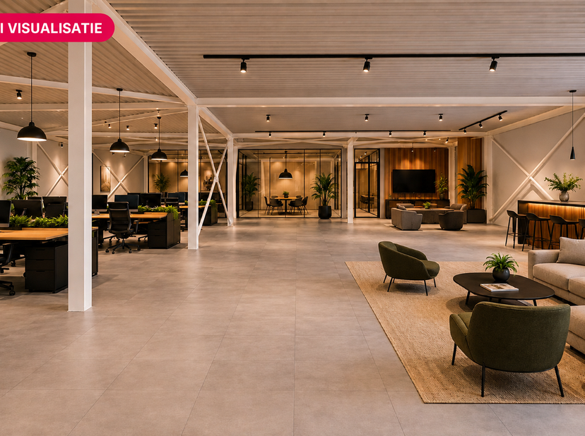Cet espace de bureaux fictif d'environ 950 m² fait partie d'un projet récent et moderne de PME situé à l'Ambachtsweg 14 à Gingelom, près de Saint-Tron