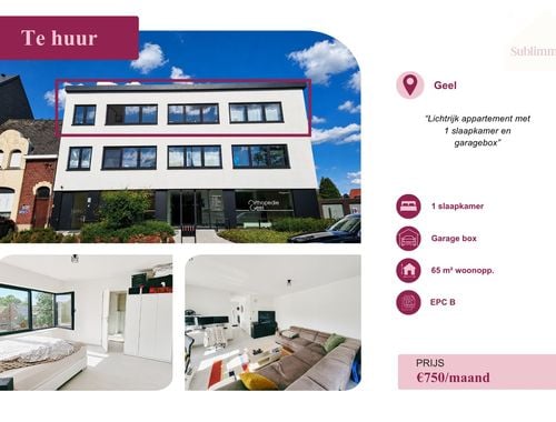                                         Appartement te huur in Geel, € 750
