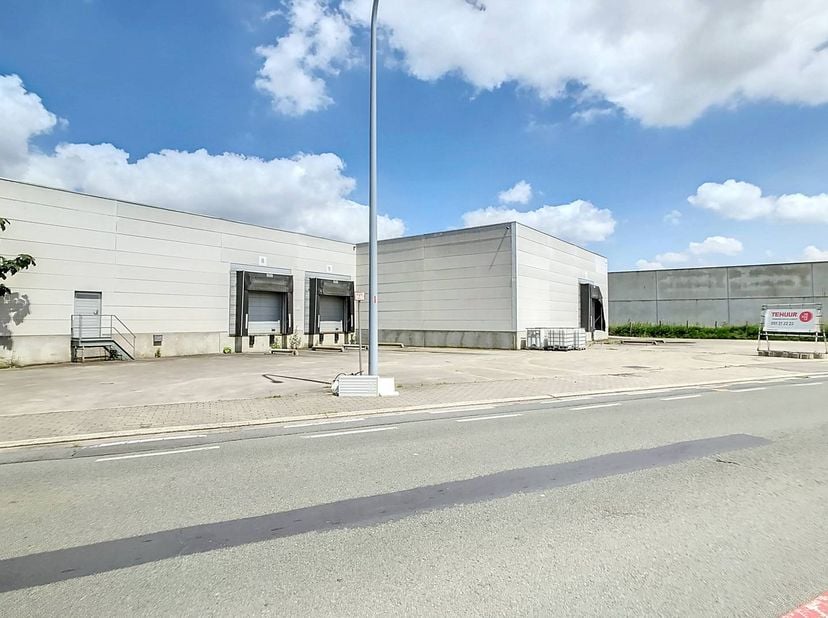 Entrepôt/entrepôt facilement accessible d'environ 2 761 m² avec 3 quais de chargement et maison attenante avec entrepôt situé dans la zone industriell