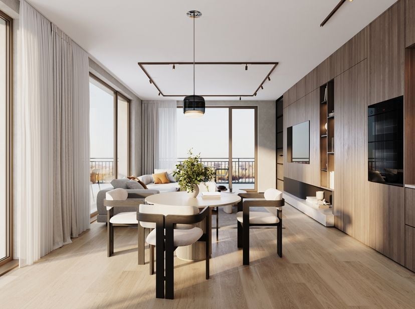 Dit appartement is gelegen op de derde verdieping en verwelkomt u met een lichtrijke leefruimte en open, volledig uitgeruste keuken. Verder beschikt h