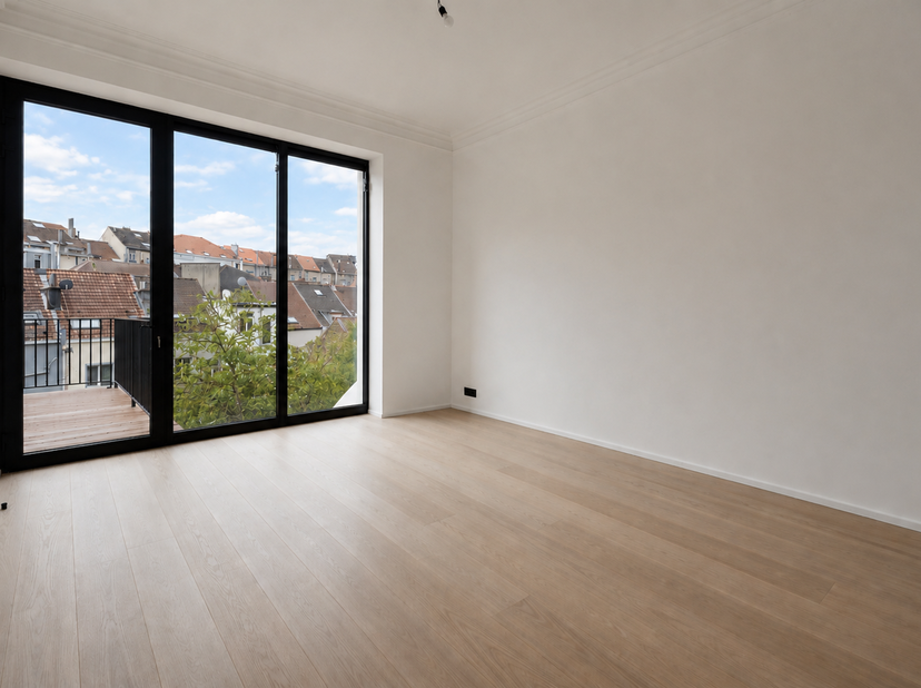 SINT-GILLIS, ideaal gelegen tussen het Parvis en het Munthof, prachtig duplexappartement van ±160m² (EPC-oppervlakte: 116 m²) met 2 slaapkamers en 1 b