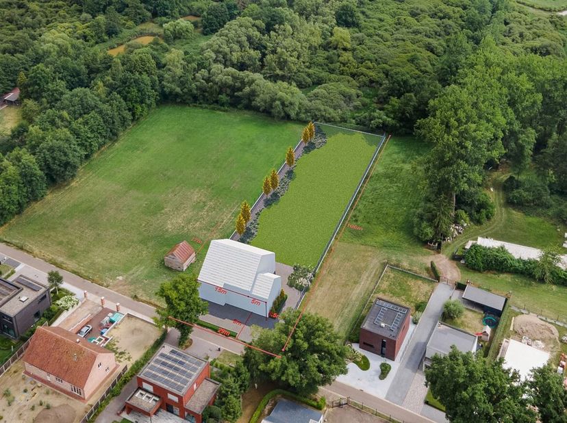 Exclusieve bouwgrond van 33,5 are voor open bebouwing rust, ruimte en uitzicht<br />
In het hart van de Kempen, verscholen in een bijzonder rustige st
