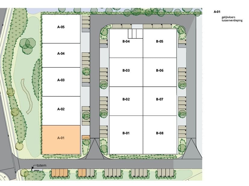 Nieuwbouw CASCO KMO Unit ca. 506m². <br />
De Units met zicht op het kanaal zijn tevens voorzien van een kantoorvloer en grote raampartijen.  Ook in d