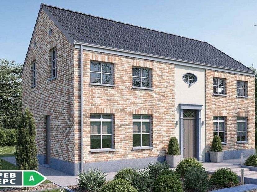 Landelijke viergevel nieuwbouw woning<br />
Deze nieuwbouwwoning kan u gerealiseerd worden volgens meest energiezuinige norm, dankzij warmtepomp met v